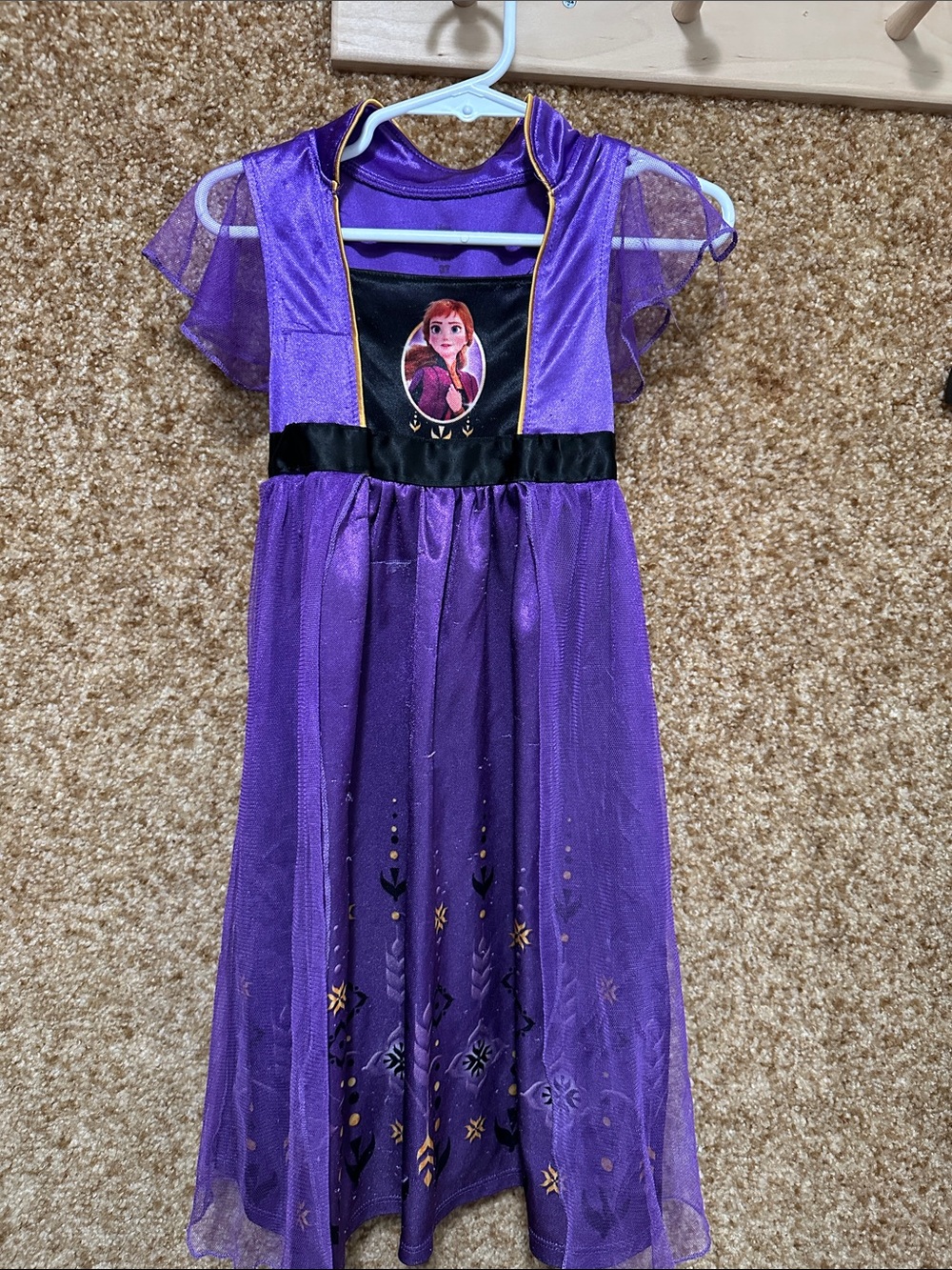 Disney Purple Anna Costume Dress with Gold Accents